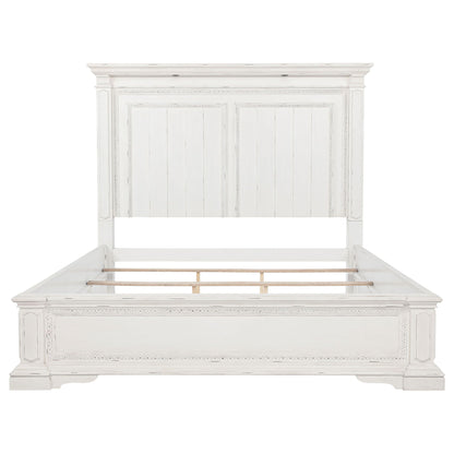 McKinney Queen LED Light Panel Bed Vintage White