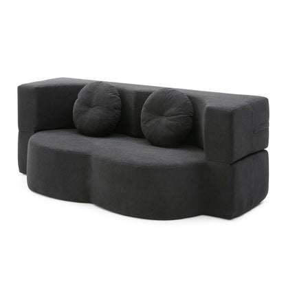 2-in-1 Folding Sofa Bed with Pillow