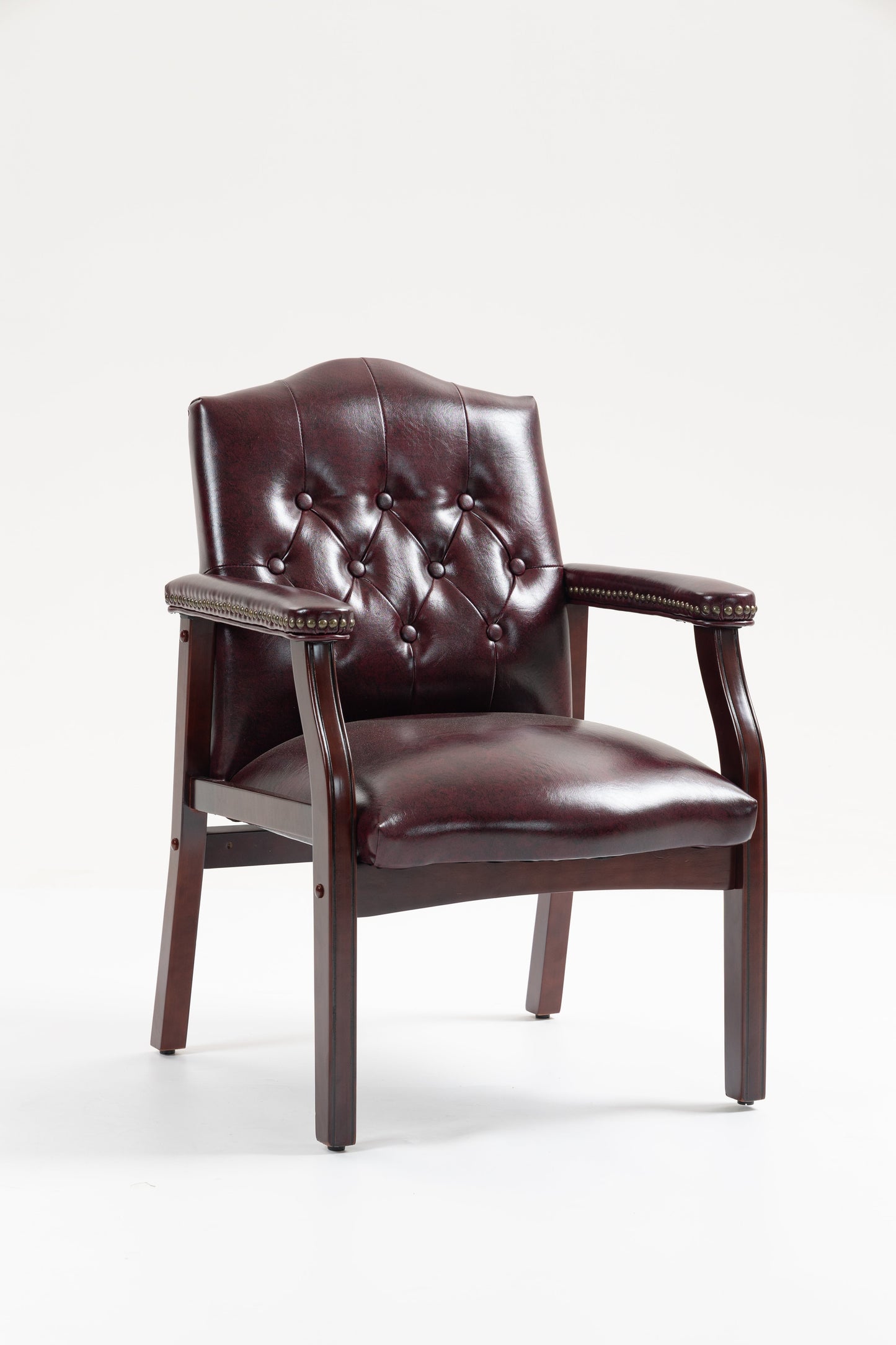 Burgundy Leather Reception Guest Chairs