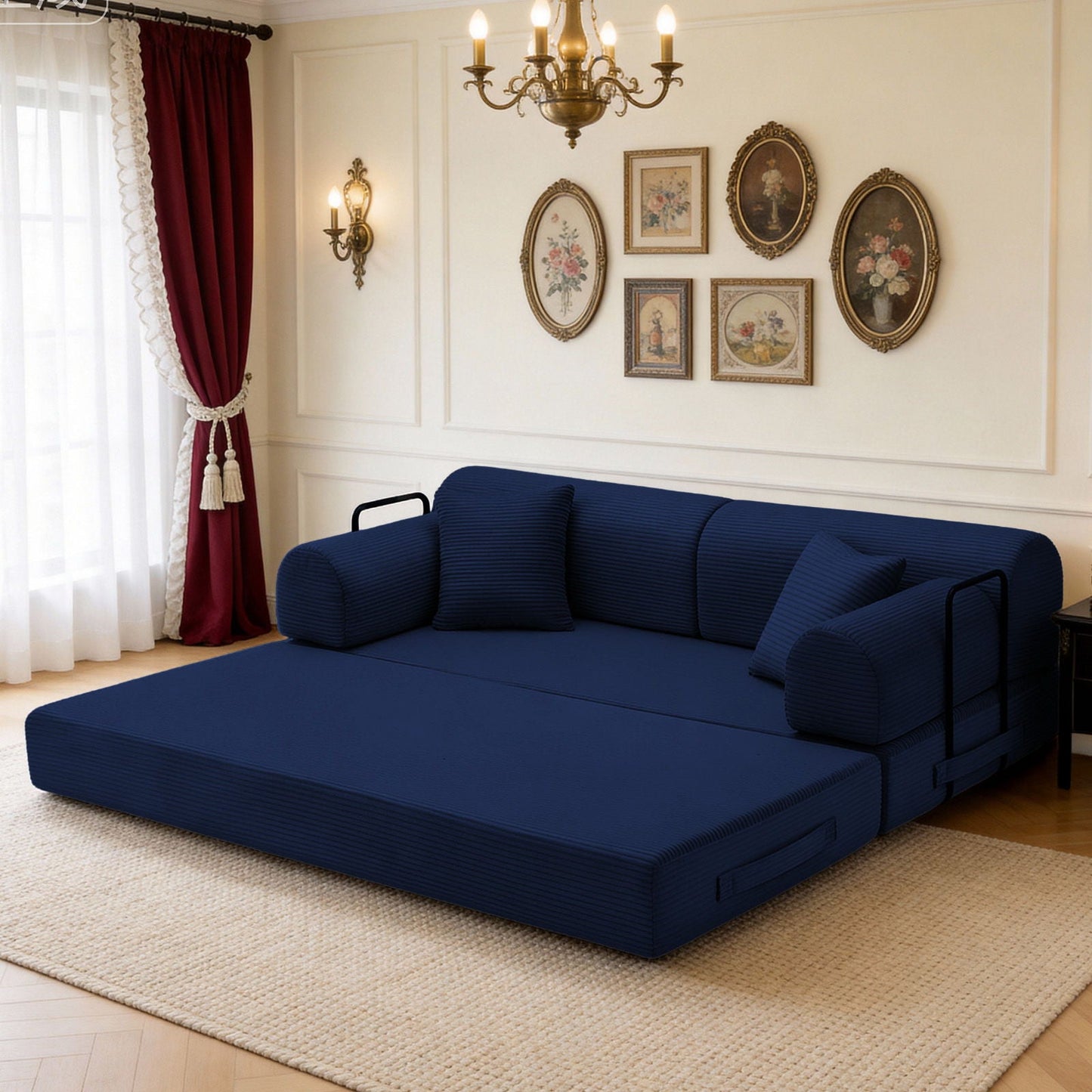 Convertible Sleeper Sofa Bed, Floor Lounge Couch For Living Room