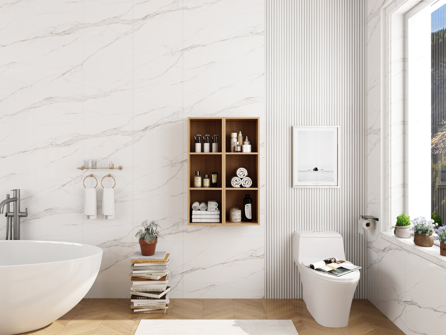 24 Inch Wall Mounted Storage Shelves Combination
