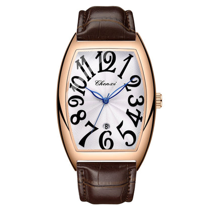 Mens Digital Watch Calendar Casual Leather Belt