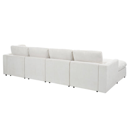 U-Style 130.3" 6-Seater Modular Sectional Sofa