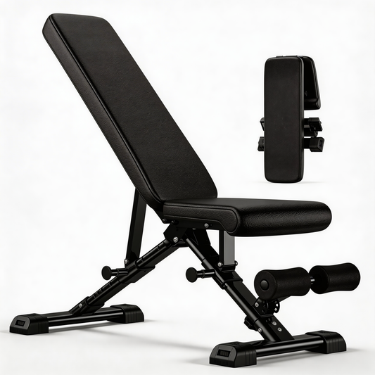 Adjustable Weight Bench with Resistance Bands