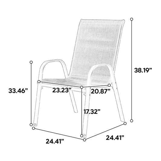 8 Piece Patio Chairs, Outdoor Camping Chairs with Breathable Textilene Fabric