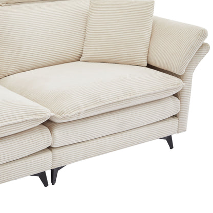 Modern Deep Seat Sectional Sofa With Ottoman
