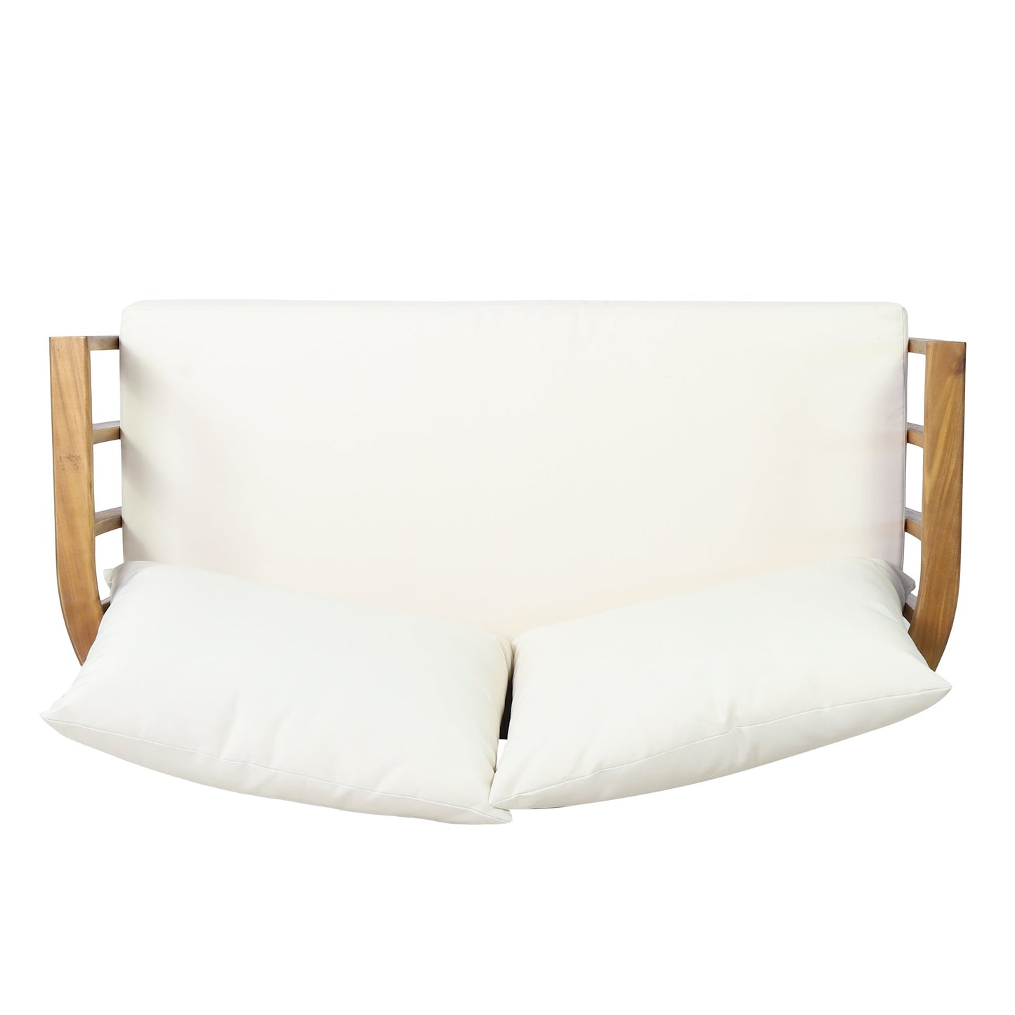 Outdoor Acacia Wood Loveseat and Coffee Table Set with Cushions