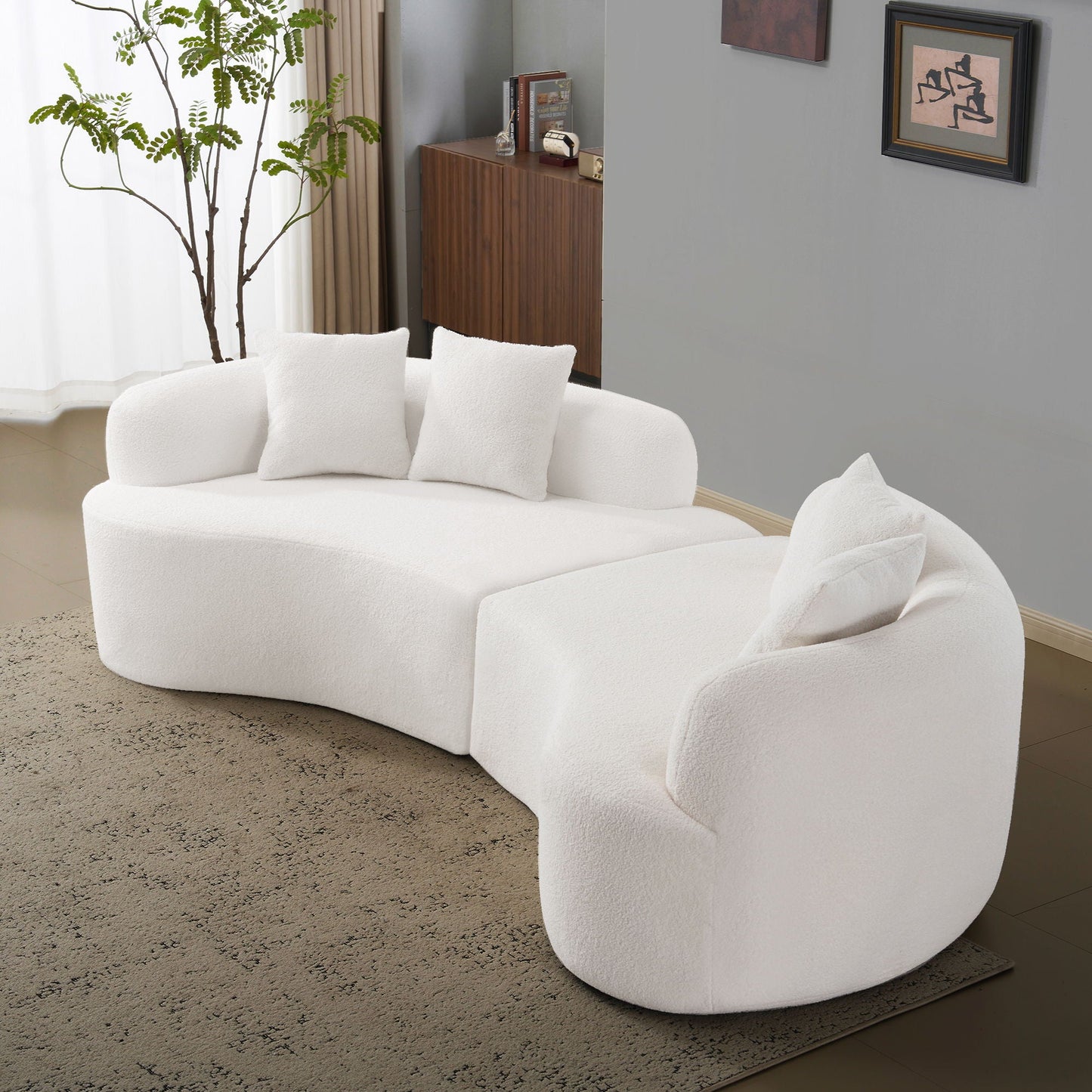 Curved 4 Seater Full Compression Sponge Sofa