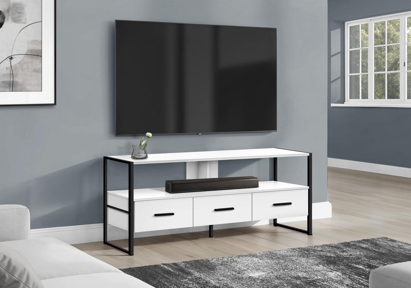 TV Stand Console Media Entertainment Center with Storage Drawers