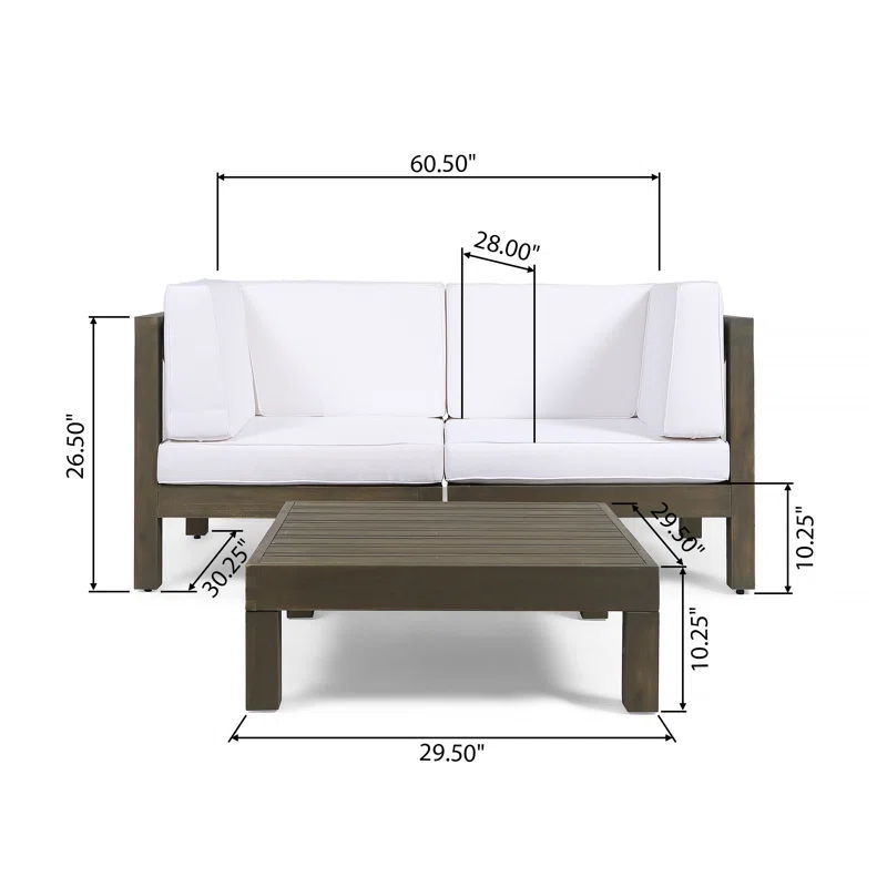 Oana - 3 Piece Loveseat Set With Coffee Table