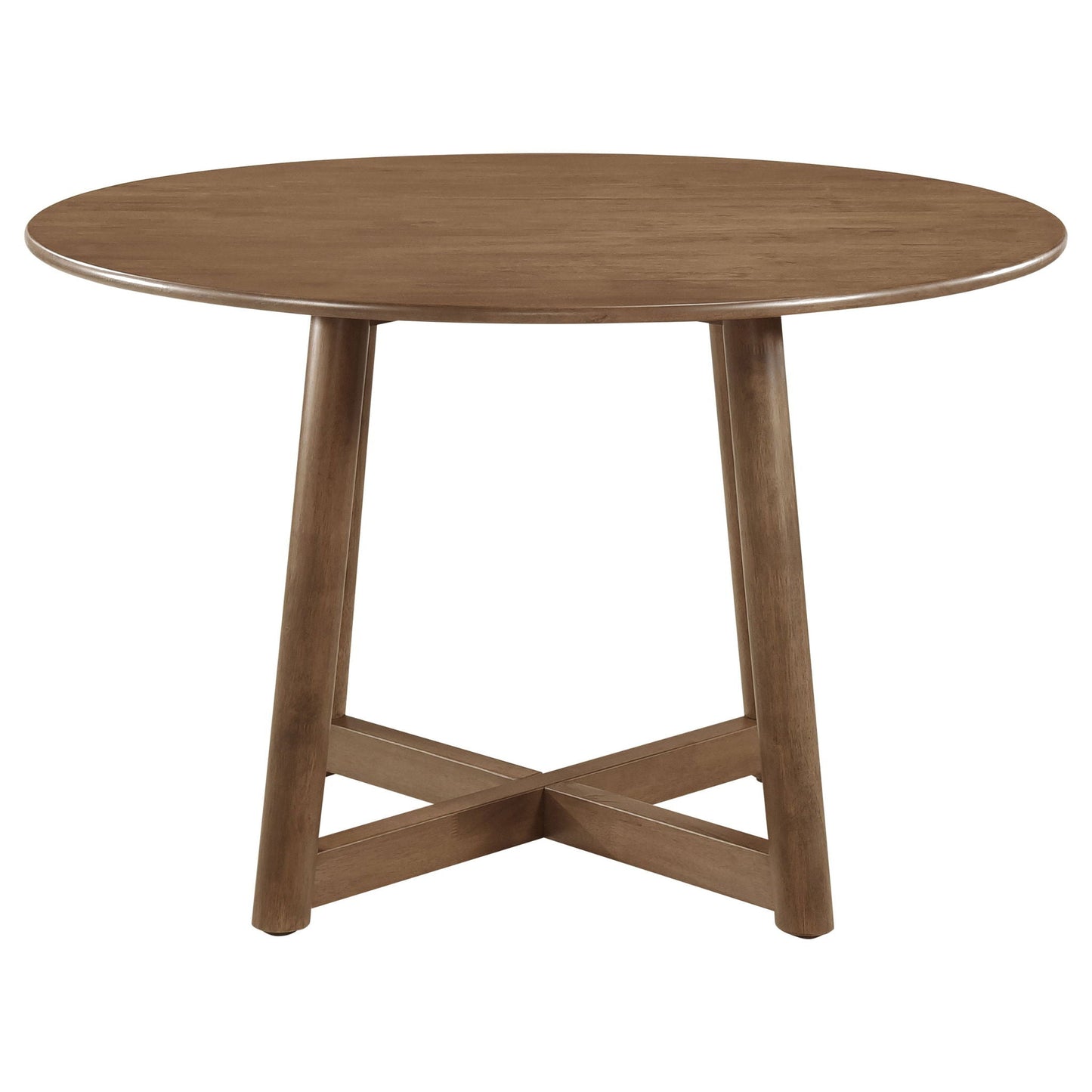 Guinea - 5 Piece Dining Set With Round Table And Upholstered Chairs - Walnut