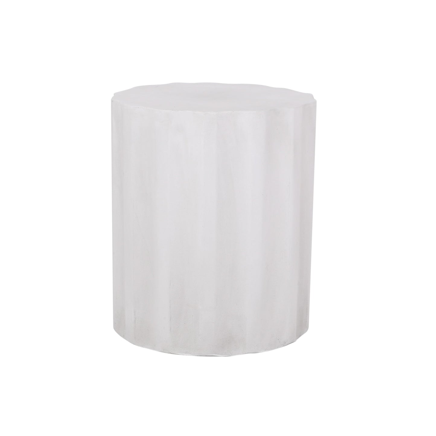 Outdoor Lightweight Concrete Side Table, Antique White