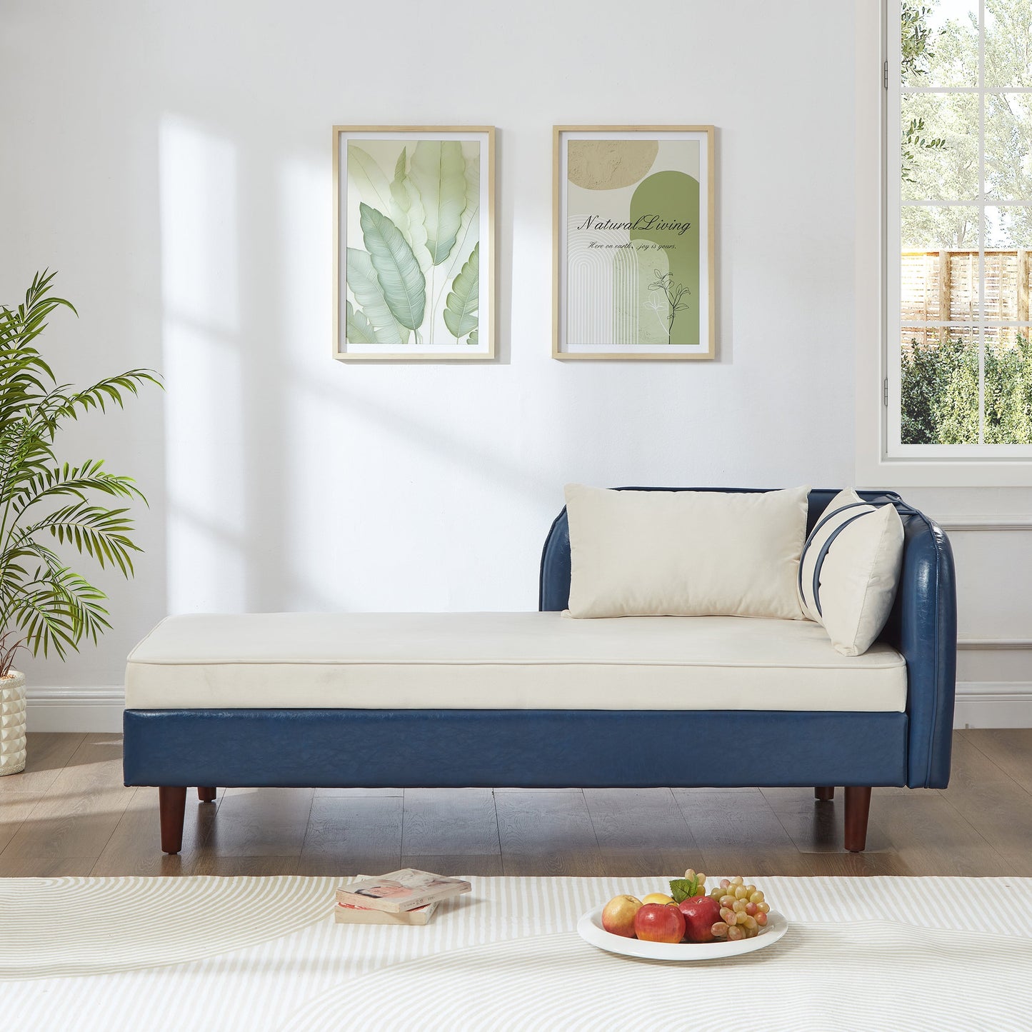 65" Storage Chaise Lounge Sofa
