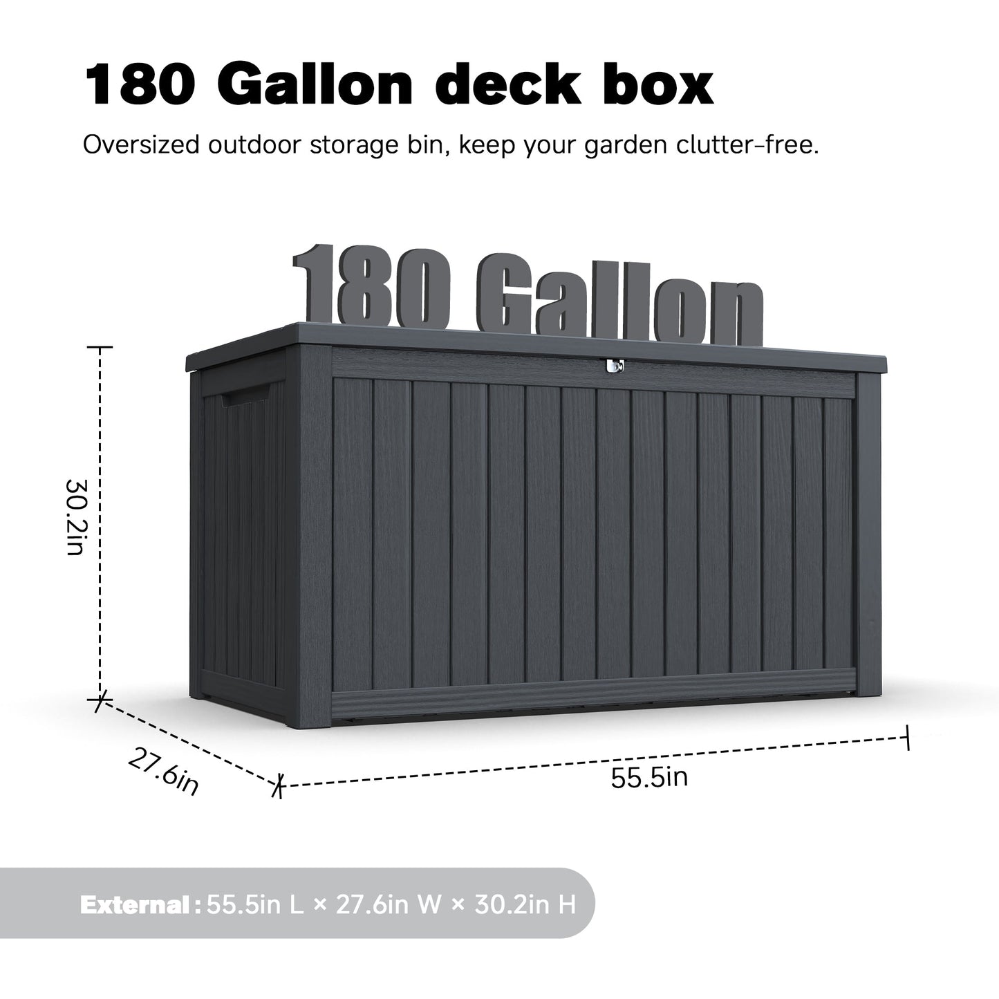 180 Gallon Large Outdoor Storage XXL Deck Box for Patio Furniture
