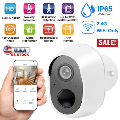 1080P FHD WiFi IP Camera Two-Way Audio Security Surveillance Camera IP65 Waterproof Motion Sensor Night Vision Network Camcorder APP Control For Kids