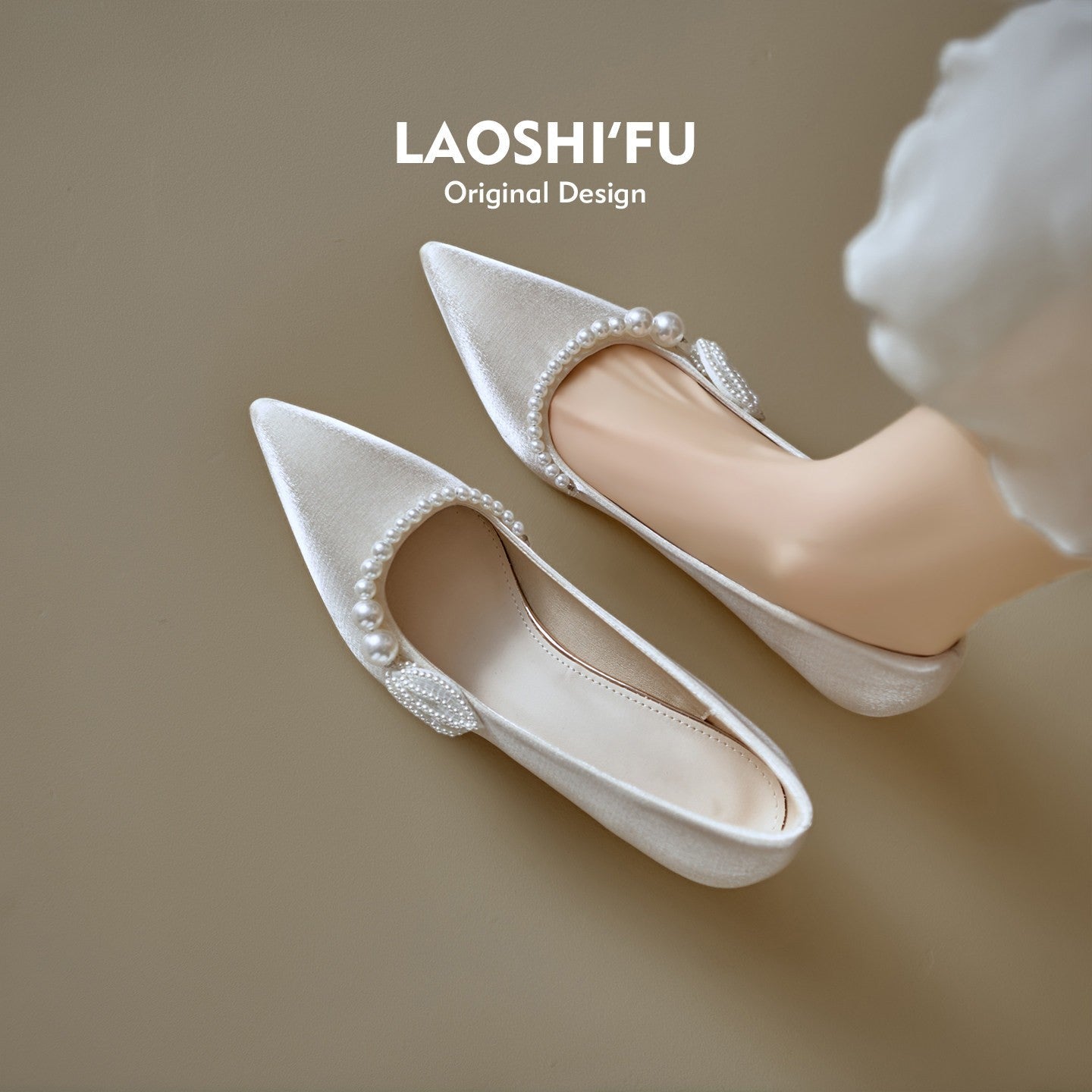 Women Soft Leather French Pointed Toe Pearl Thin Heel Pumps, 2026 New Comfortable High Heels, Shallow Mouth Party Dress Shoes