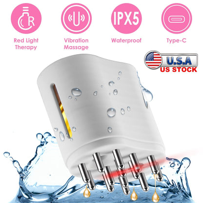 2 IN 1 Electric Scalp Massager And Hair Oil Applicator For Essential Oil Hair Growth Treatment Type-C Rechargeable IPX5 Waterproof Red Light Therapy V