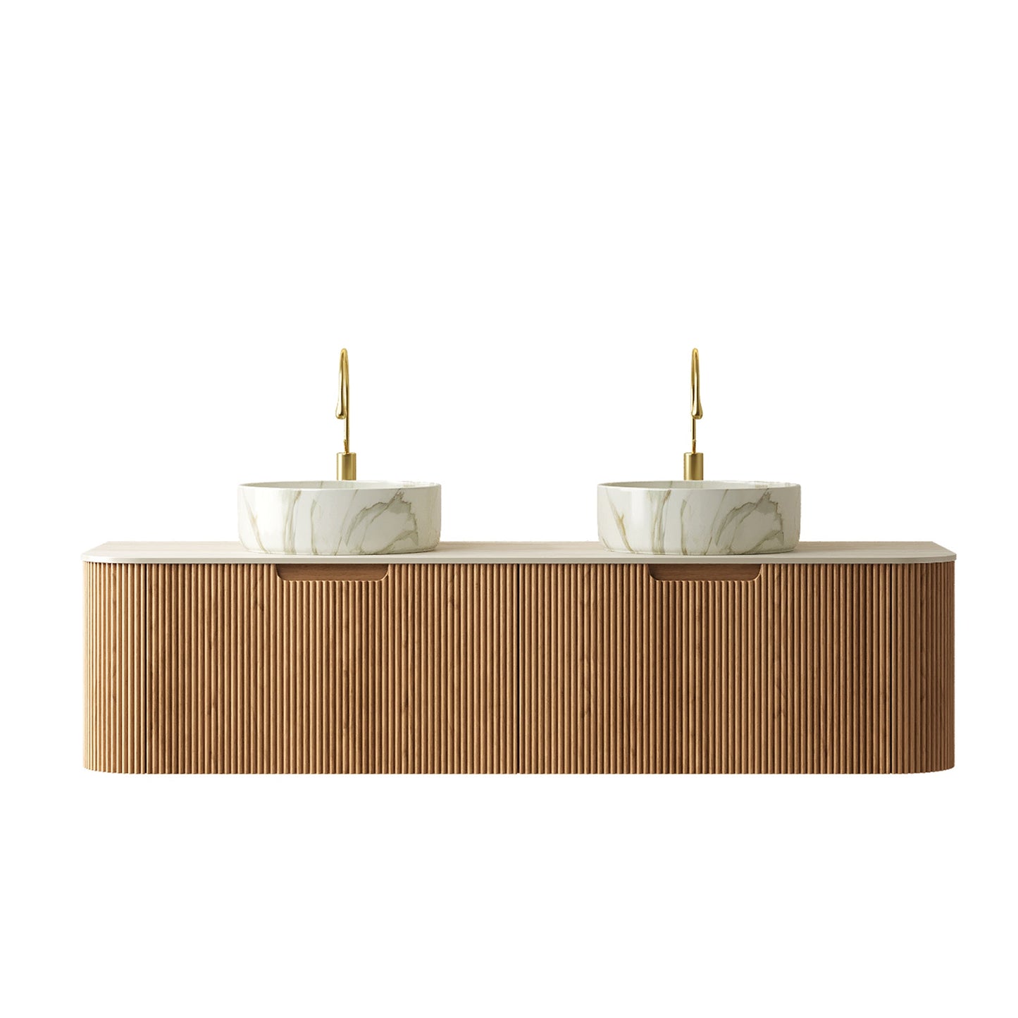 DINA 60" Bathroom Vanity with Ceramic Basins and Sintered Stone Top