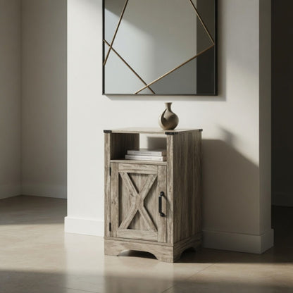 Farmhouse Nightstand, Charging Station & Storage