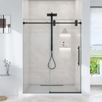 56-60"W x 72"H Frameless Single Sliding Shower Door