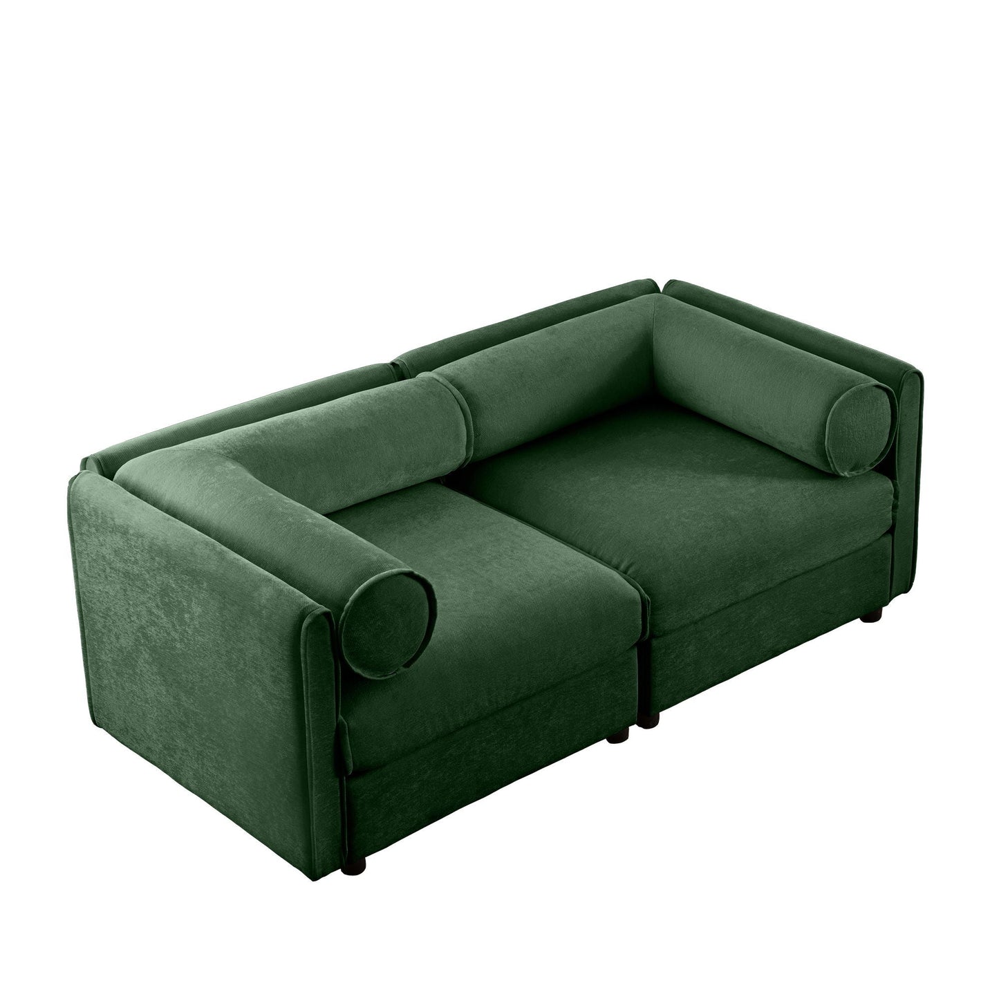 Stylish Sofa With Storage Seat And Cylindrical Backrest