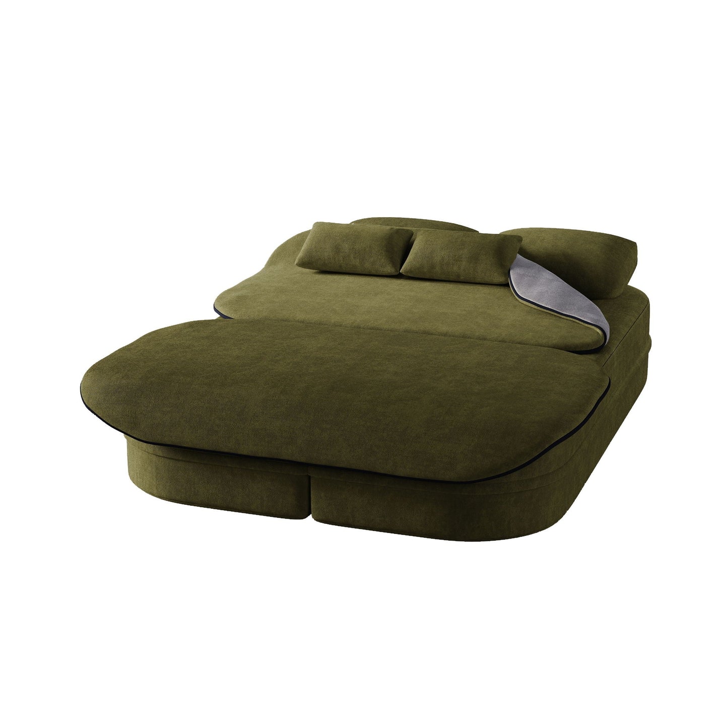 2 In 1 Foldable Sofa Bed With Multi Functional Blanket, Floor Lounge Sofa