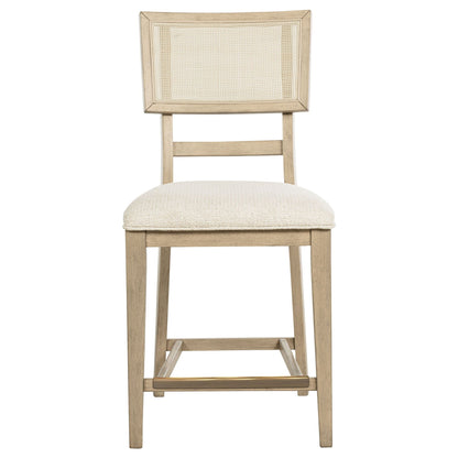 Kailani Rattan Cane Counter Side Chair Beige Oak (Set of 2)
