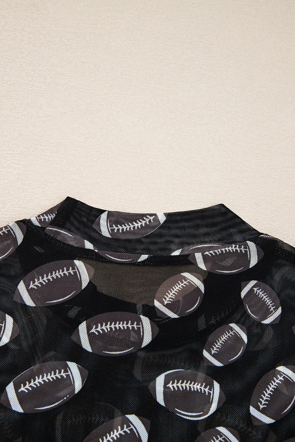 Maci Rugby Mesh Sheer Long Sleeve Top