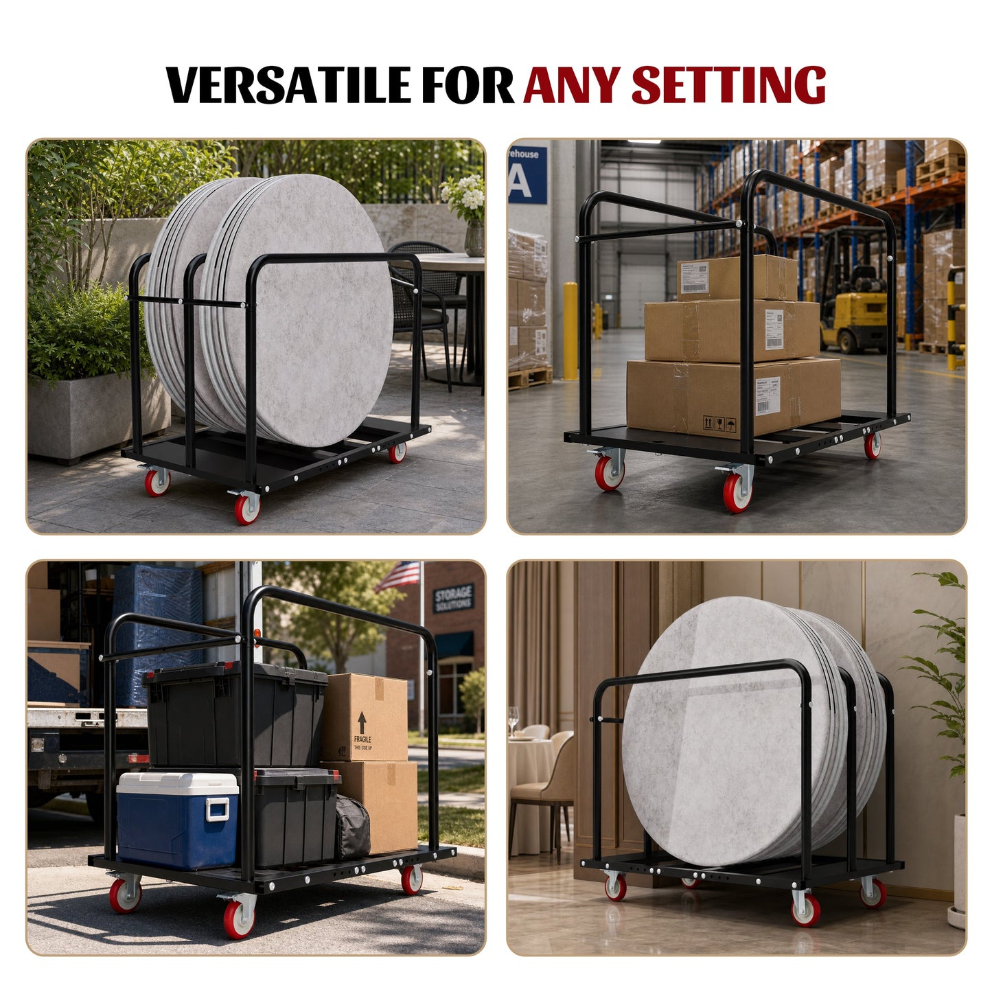 1000LBS Heavy Duty 2-in-1 Table Dolly