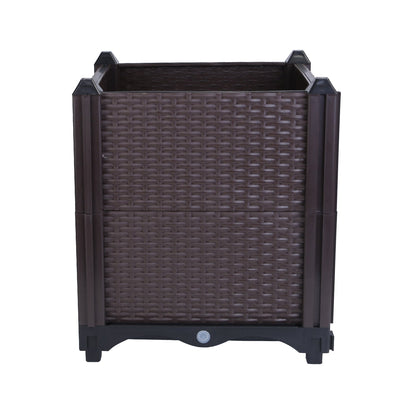 Raised Garden Bed Plant Growth Box with Self-watering System for Garden Patio Balcony Elevated Planter Box for Flowers Vegetables Herbs