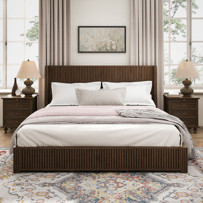 Platform Bed Frame With Headboard, Floor Standing Design
