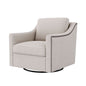 360 Degree Swivel Armchair, Skin Friendly Fabric, Ergonomic Design, Brass Nail Decorative Armchair
