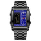 Men's Creative Steel Belt Electronic Watch Double Inserts Multi-functional Waterproof For Male Students