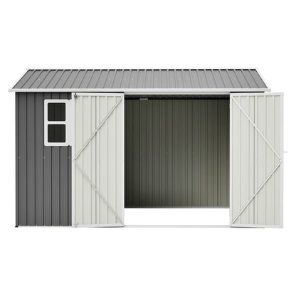10'x8' Oversized Steel Storage Shed with Window and Lockable Doors