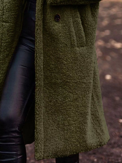 Teddy Bear Hooded Longline Outerwear