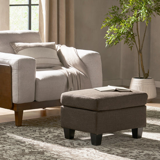 Upholstered Ottoman, Chocolate