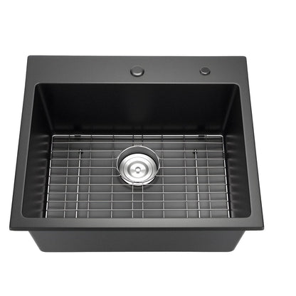 25 Inch Granite Kitchen Sink Top Mount Single Bowl Drop-In Basin for RV Bar