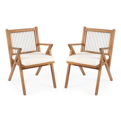 Patio Dining Chair with Cushion (Set of 2)
