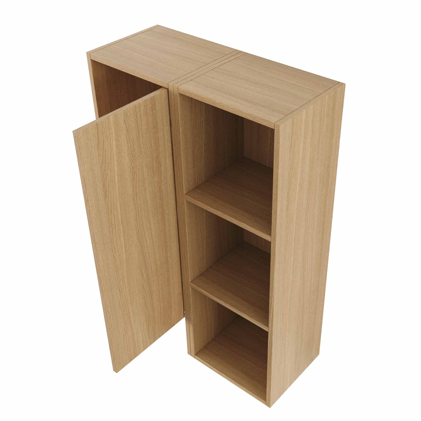 24 Inch Wall-Mounted Side Cabinet and Storage Shelves Combination