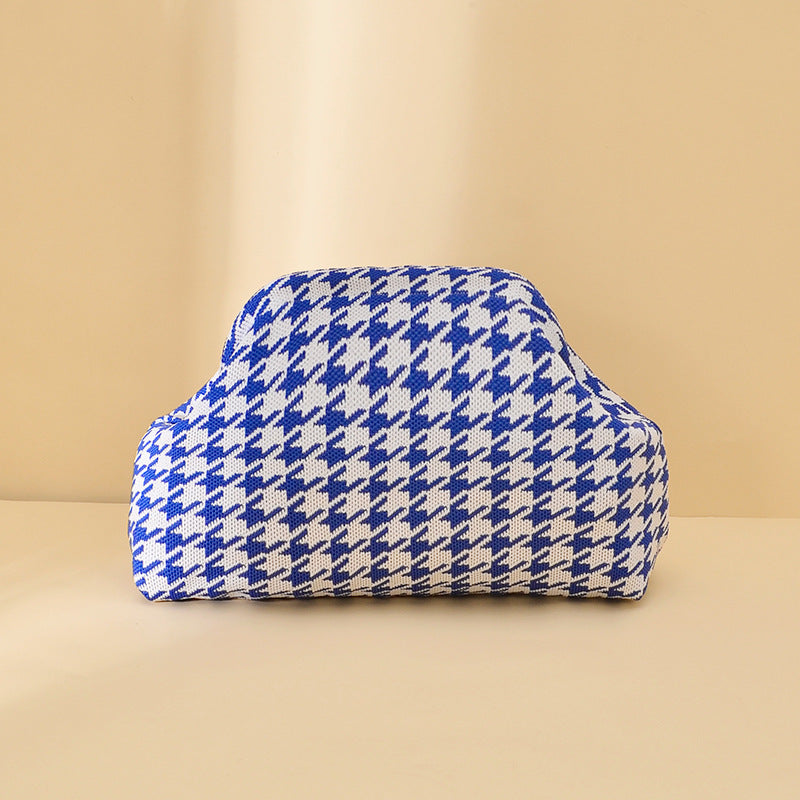 Womens Knitted Bag Striped Clutch