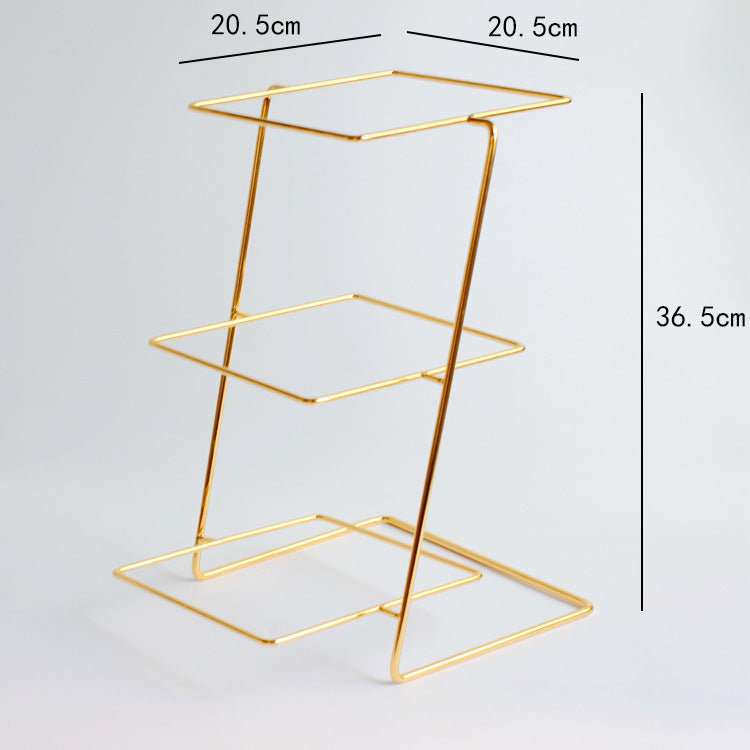 Ceramic Gold Plated Ceramic Dessert Tray Table Display Rack
