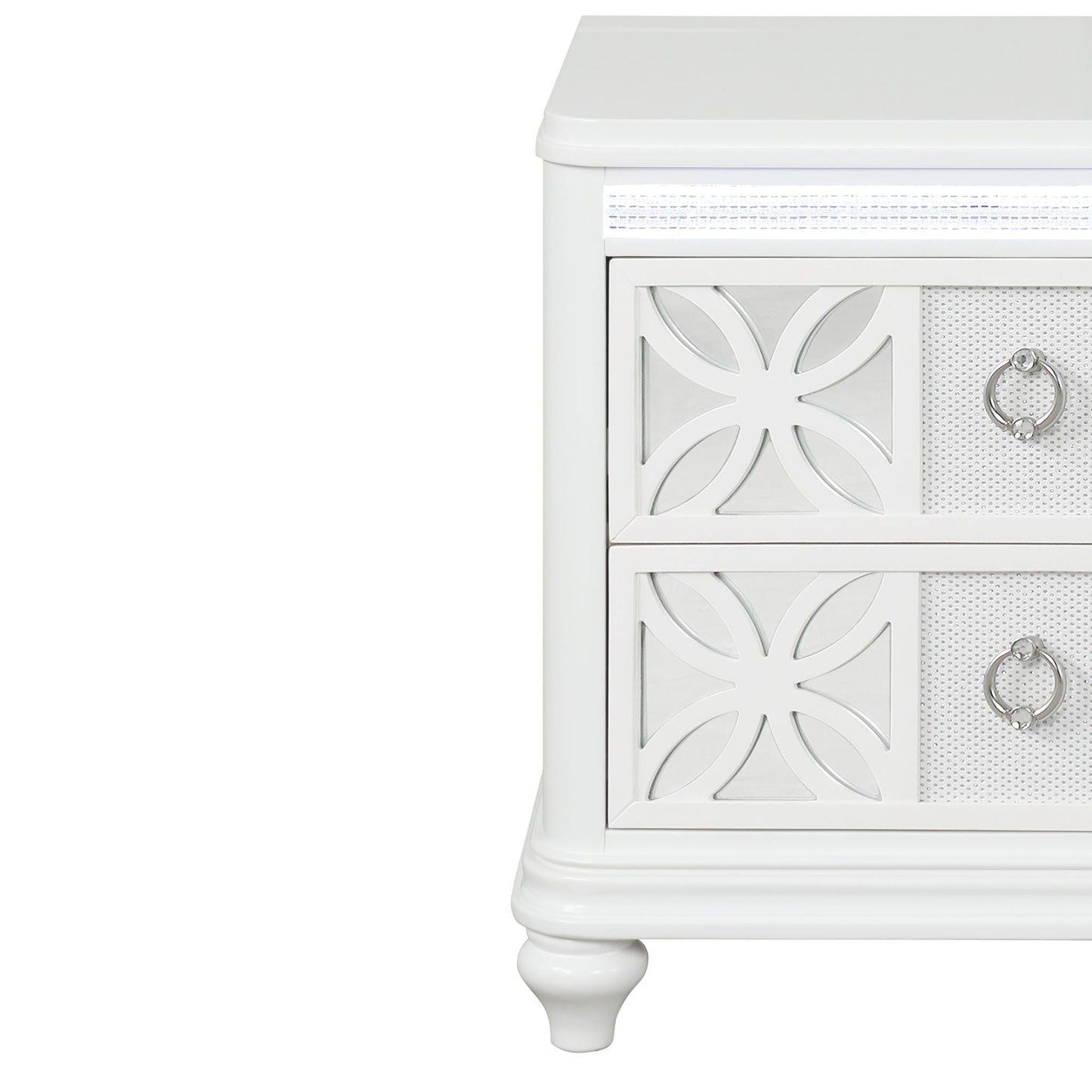 Abigale - 2 Drawer Nightstand With LED - White