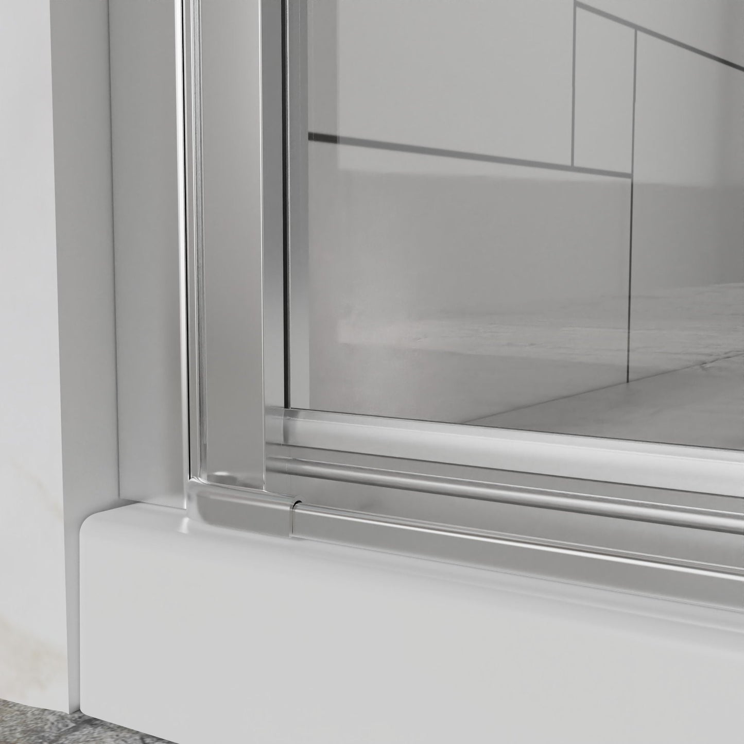 Bifold Frameless Shower Door With Tempered Clear Glass