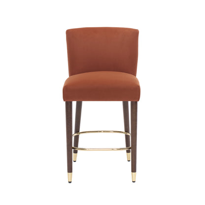 27-Inch Modern Counter Stool with Fabric Seat and Footrest
