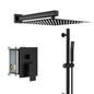 Modern Shower System With Adjustable Slide Bar, Stainless Steel And Brass Construction