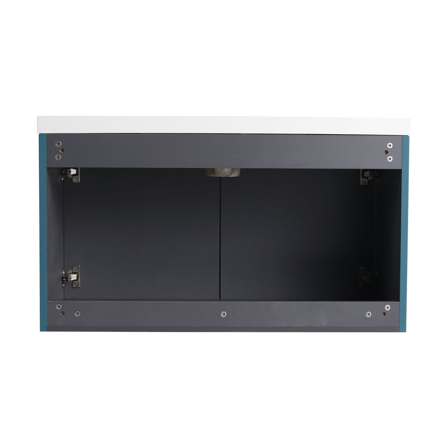 Contemporary Wall Mounted Bathroom Vanity With Resin Double Sink