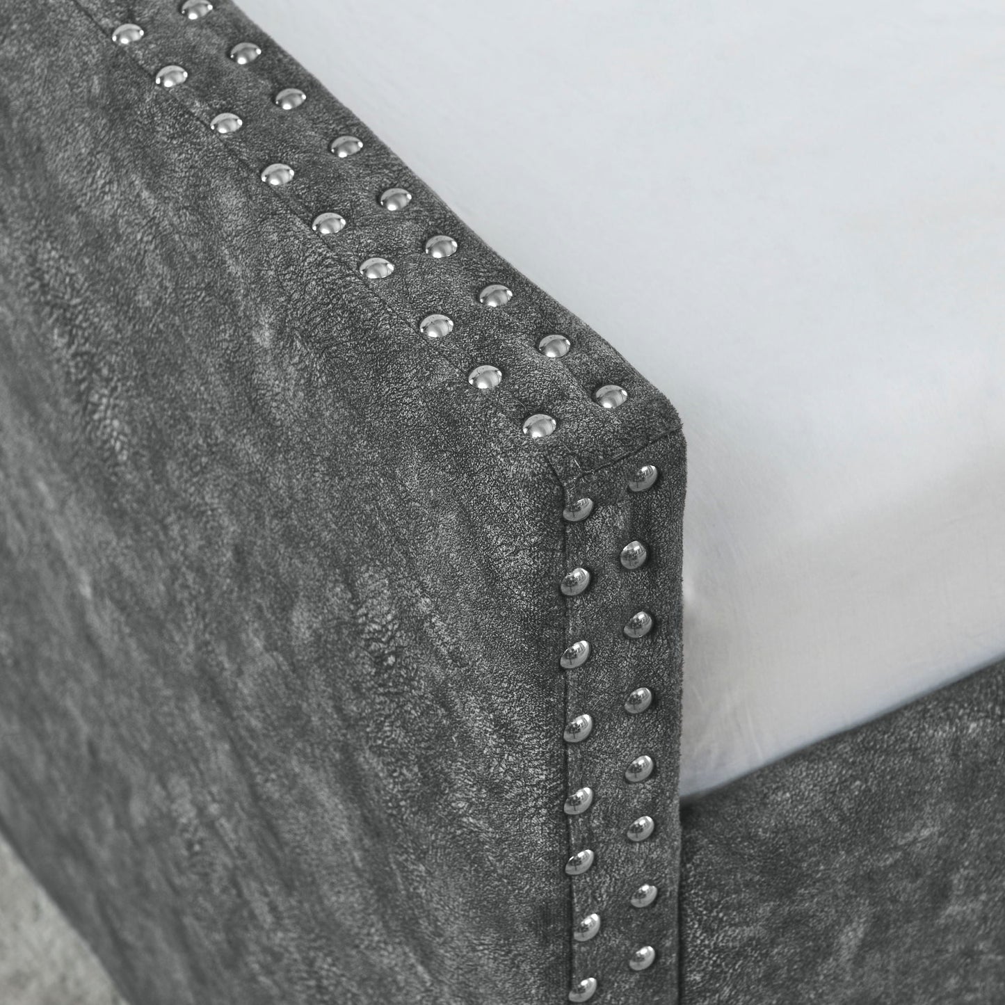 Upholstered Tufted Daybed With 2 Drawers, Waved Arms