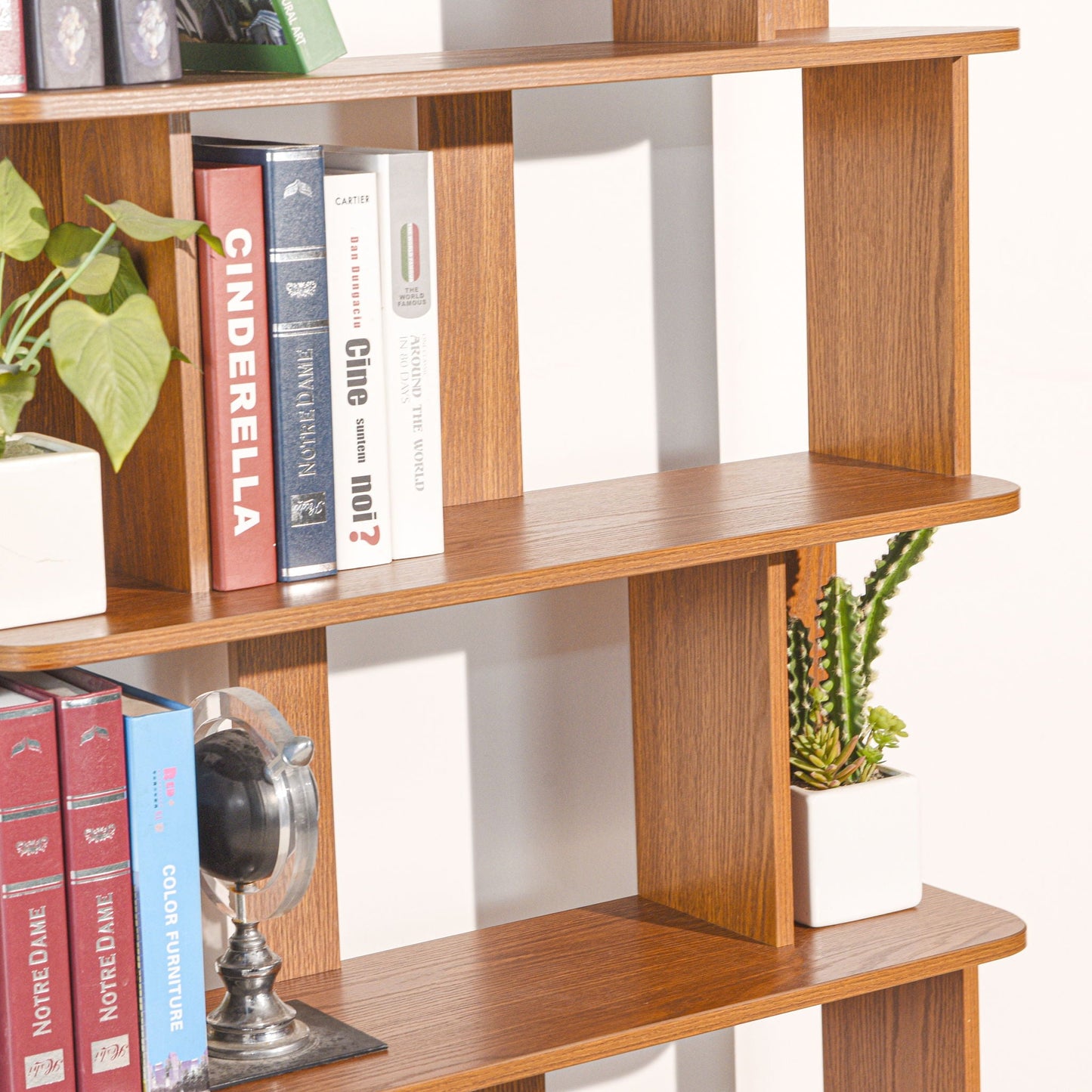 Modern 5 Tier Open Storage Bookcase
