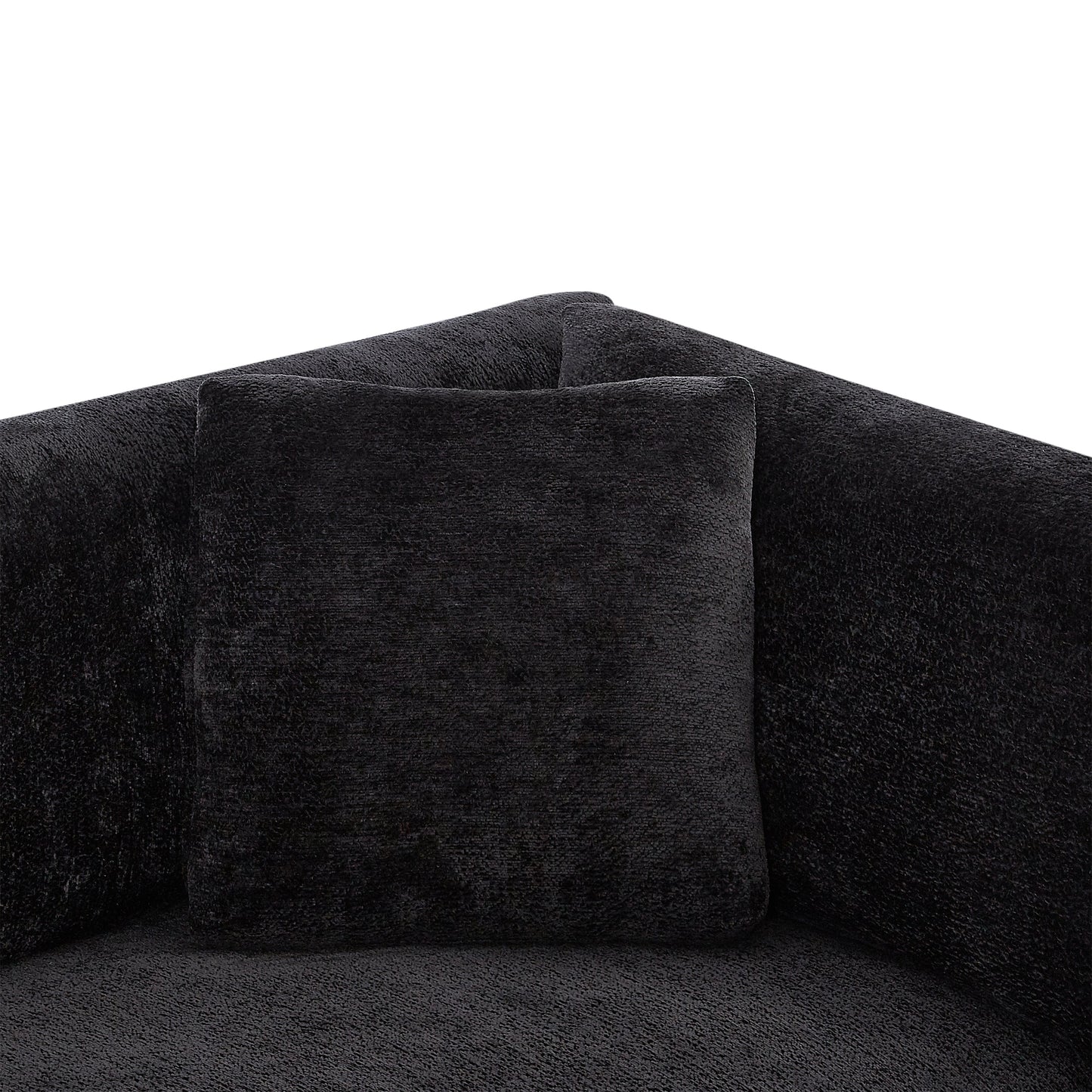 83.50" Modern Flared Arms Sofa (Black)