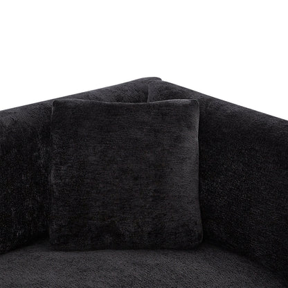 83.50" Modern Flared Arms Sofa (Black)